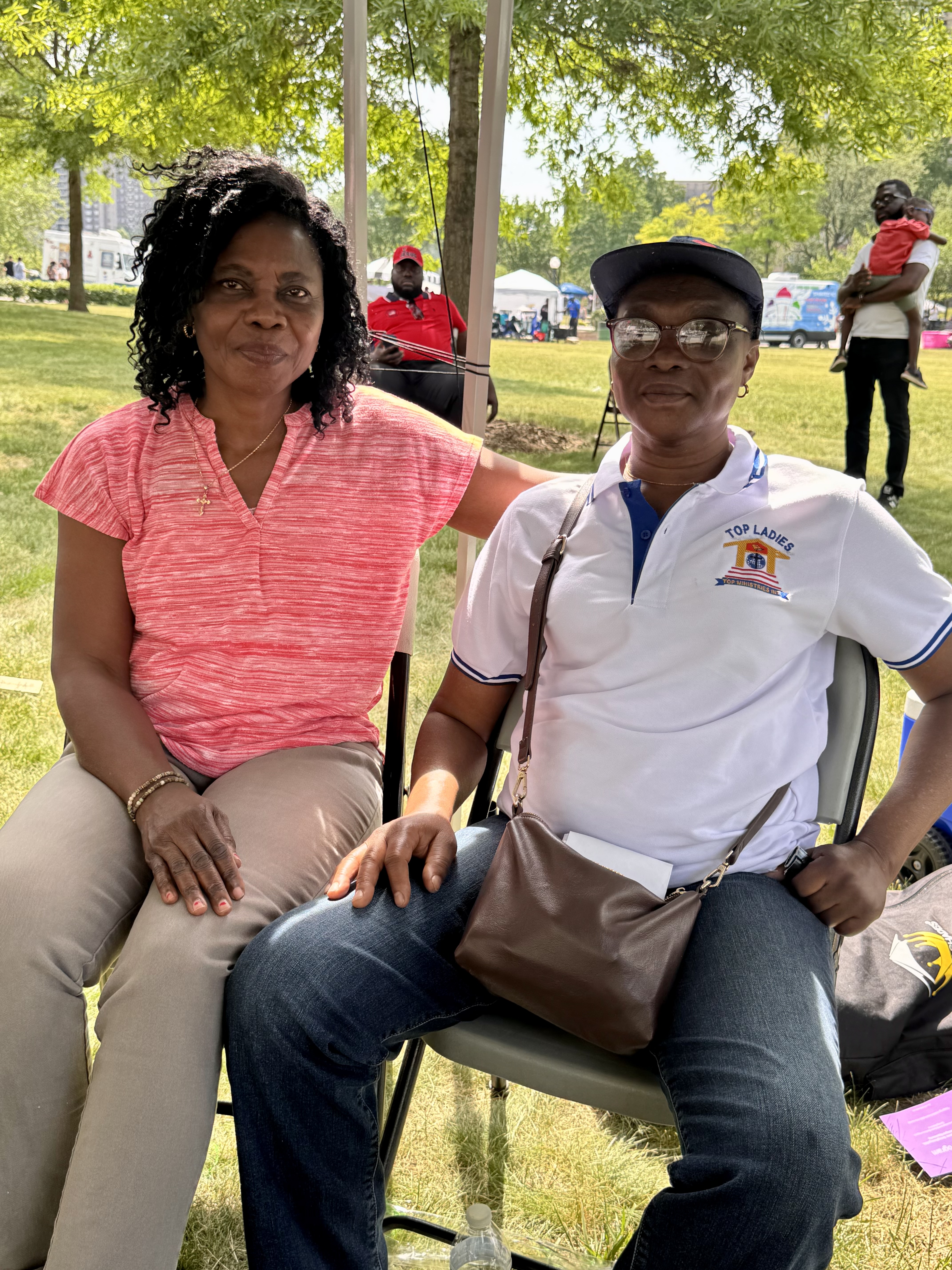 Community members at the park